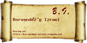 Borvendég Izrael névjegykártya